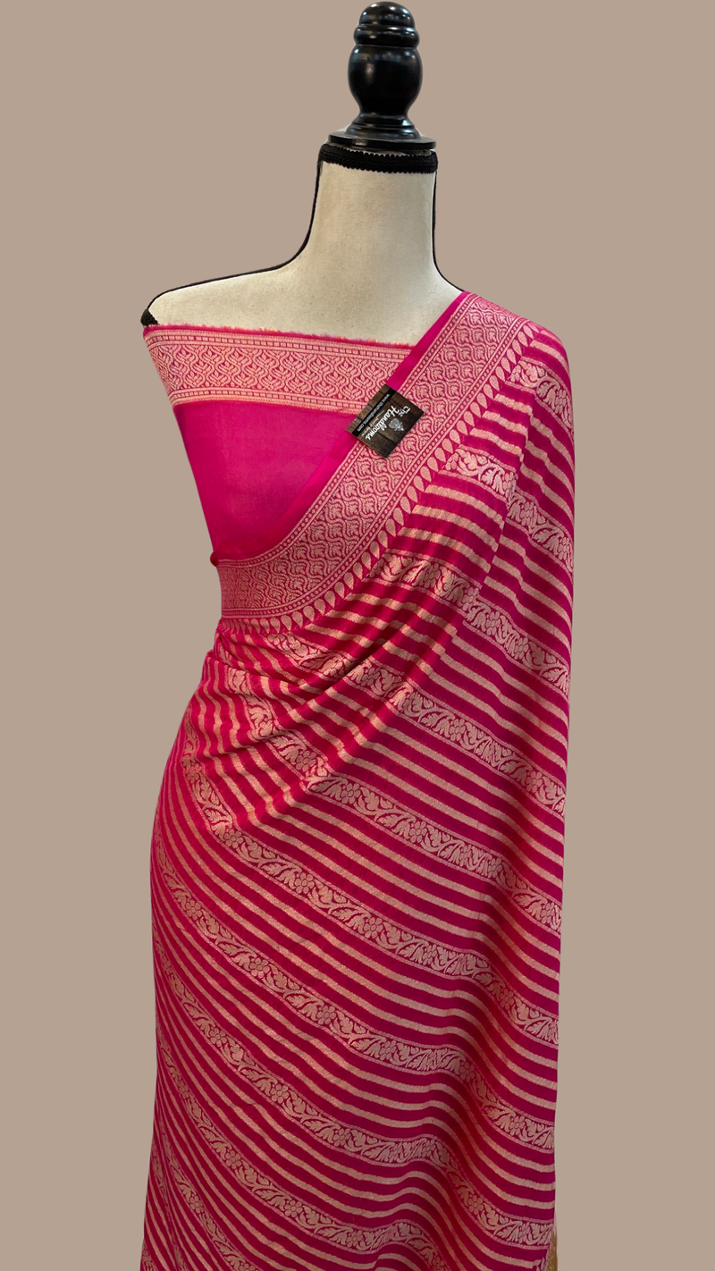 Pure Chiffon Khaddi Banarasi Saree - The Handlooms