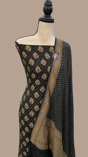 Pure Khaddi Georgette Banarasi Dress material - Antique Zari - The Handlooms