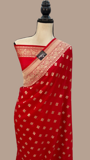 Khaddi Georgette Handloom Banarasi Saree - The Handlooms