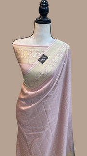 Moonga Georgette Handloom Banarasi Saree - The Handlooms