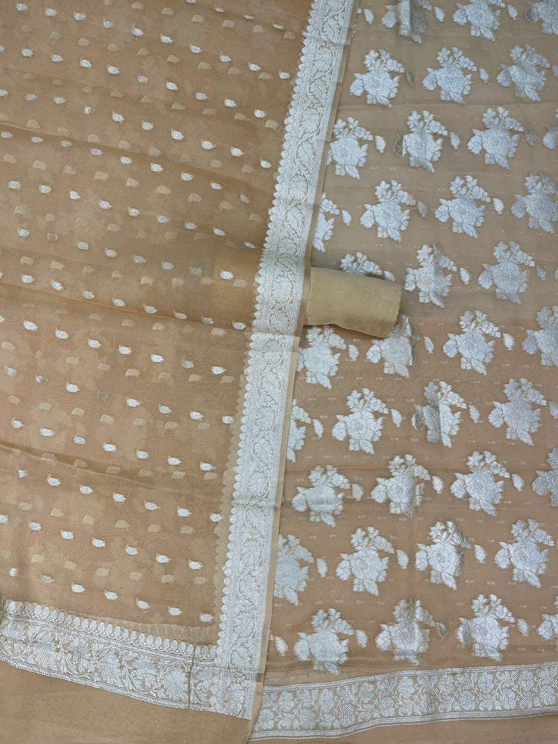 Khaddi Georgette Banarasi Dress material - The Handlooms