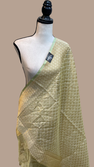 Pure Tissue Reshmi Zari Banarasi Brocade Handloom Dupatta