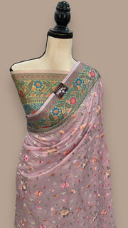 Tussar Silk Handloom Banarasi Saree With Chikankari - The Handlooms