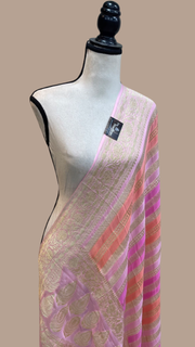 Pure Khaddi Georgette Dupatta - water zari - The Handlooms