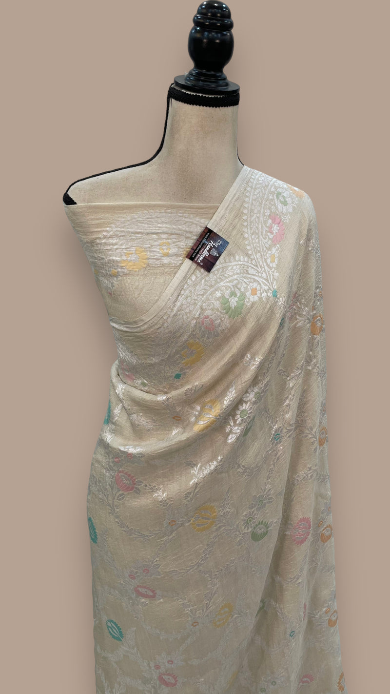 Tussar Georgette Handloom Banarasi Saree - The Handlooms