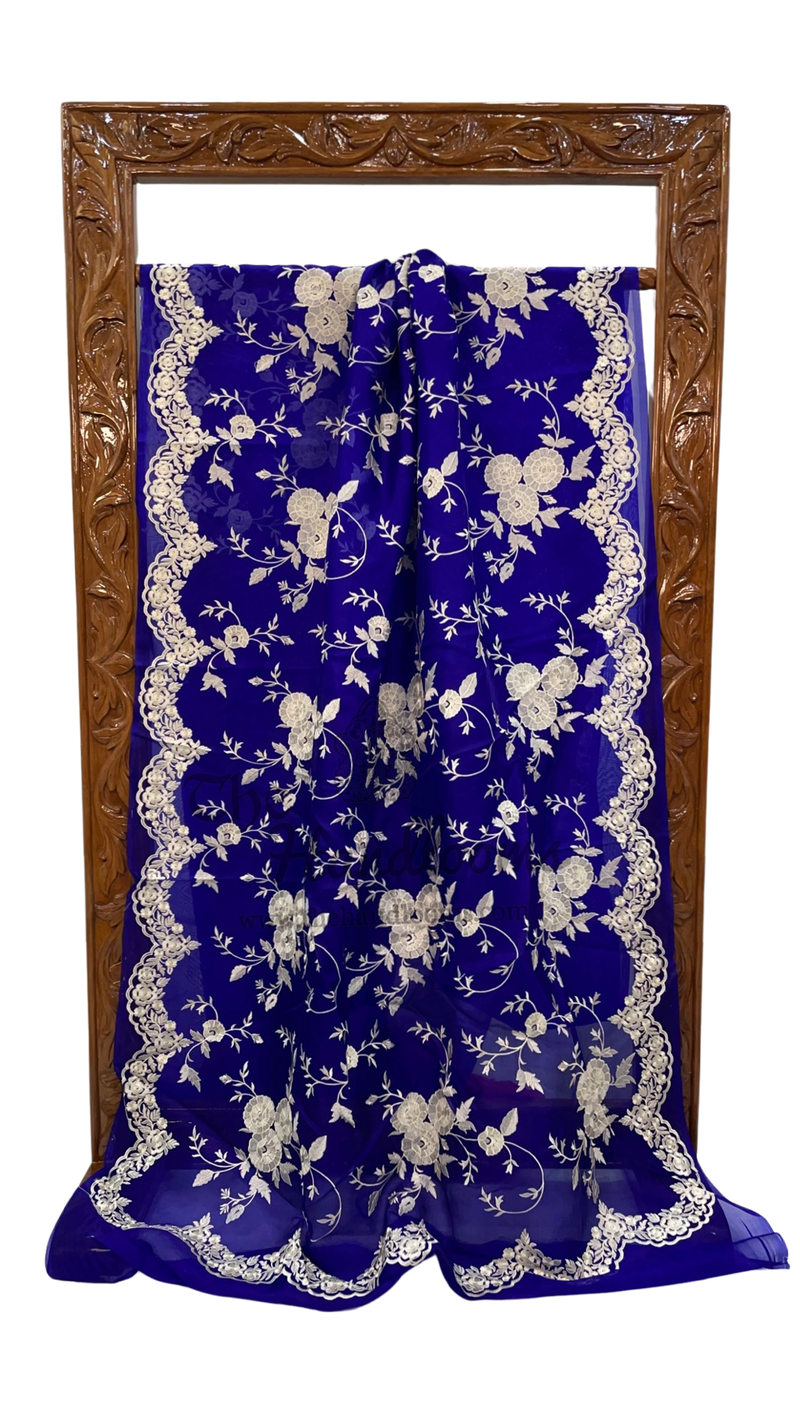 Organza Chikankari Handloom Banarasi Saree - The Handlooms