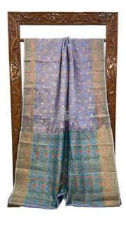 Tussar Silk Handloom Banarasi Saree With Chikankari - The Handlooms