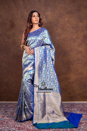 Pure Katan Silk Banarasi Handloom Saree - Tanchui Brocade - The Handlooms