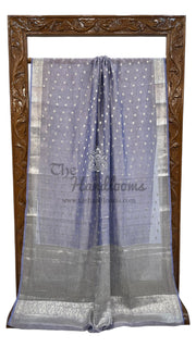 Pure Kora Tissue Crush Handloom Banarasi Saree - The Handlooms