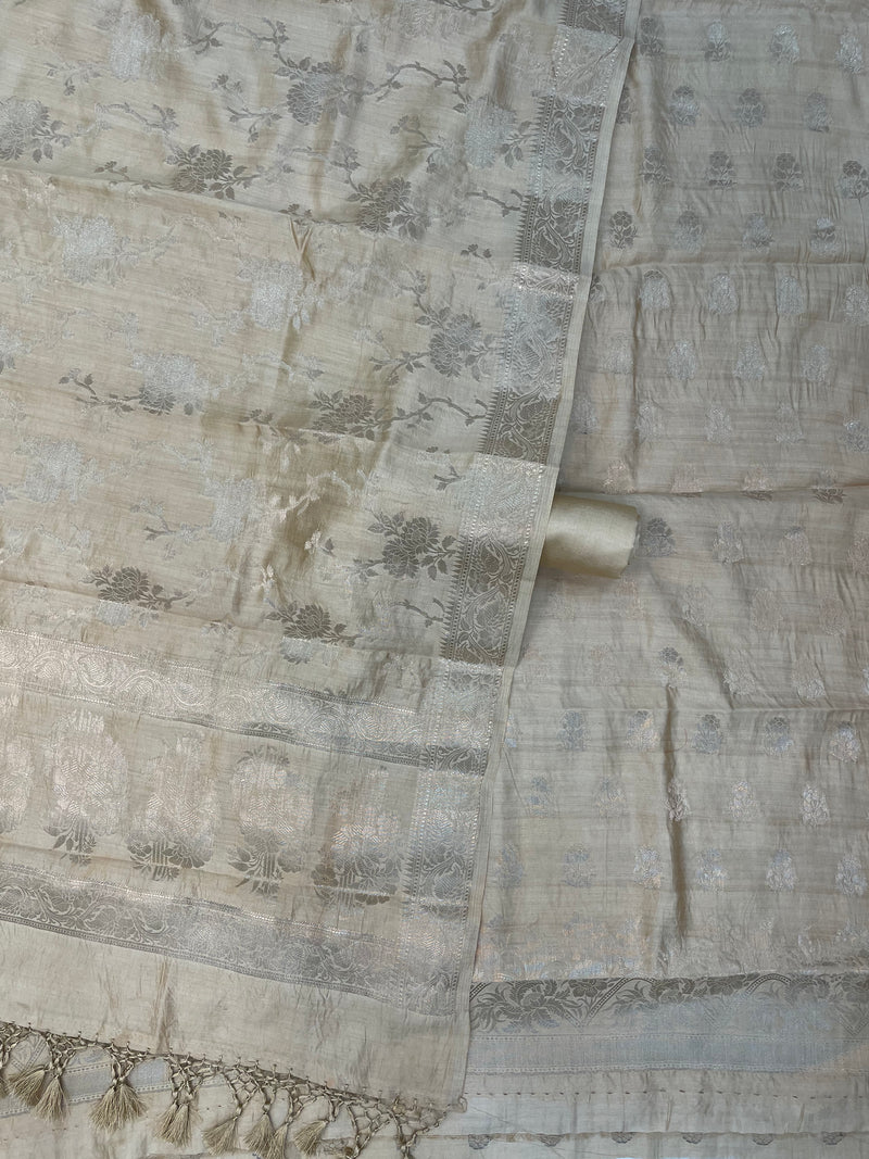 Pure Chiniya Silk Handlooms Banarasi Dress material - The Handlooms