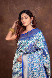 Pure Katan Silk Banarasi Handloom Saree - Tanchui Brocade - The Handlooms