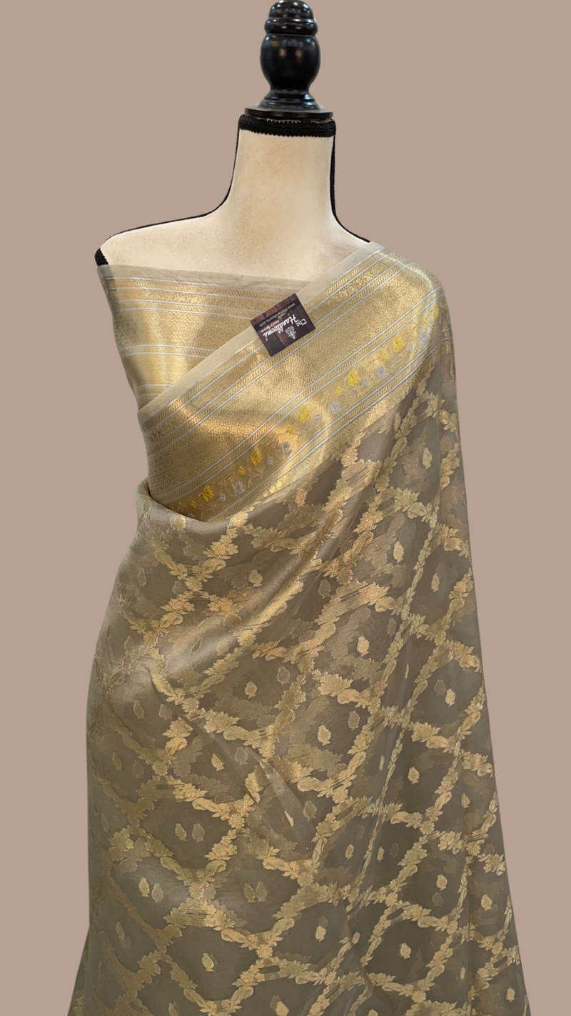 Pure Kora Handloom Banarasi Saree - The Handlooms