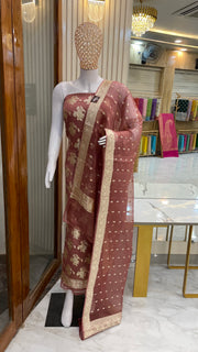 Khaddi Georgette Banarasi Dress material - The Handlooms