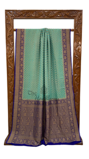 Khaddi Georgette Handloom Banarasi Saree -  Antique zari - The Handlooms