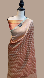 Pure Tissue Reshmi Zari Banarasi Brocade Handloom Saree - The Handlooms