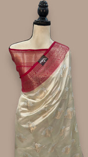 Pure Mango Silk Banarasi Handloom Saree - The Handlooms