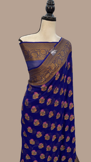 Pure Chiffon Khaddi Banarasi Saree - The Handlooms
