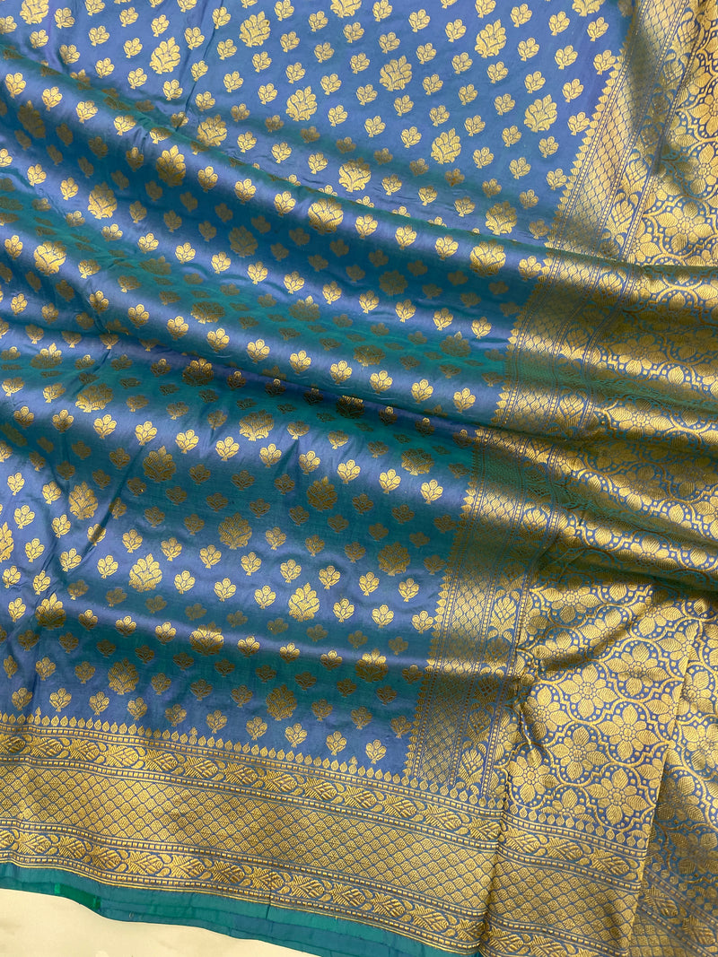 Pure Katan Silk Banarasi Handloom Saree - All Over Jaal Work - The Handlooms