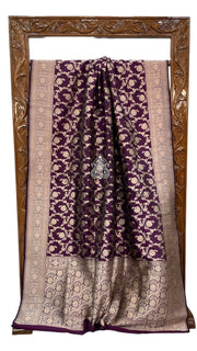 Pure Katan Silk Banarasi Handloom Saree - All over Jaal work - The Handlooms