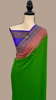 Khaddi Georgette Banarasi Saree -  Antique zari - The Handlooms