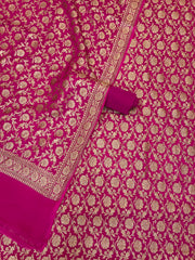 Pure Khaddi Georgette Banarasi Dress material - Antique Zari - The Handlooms