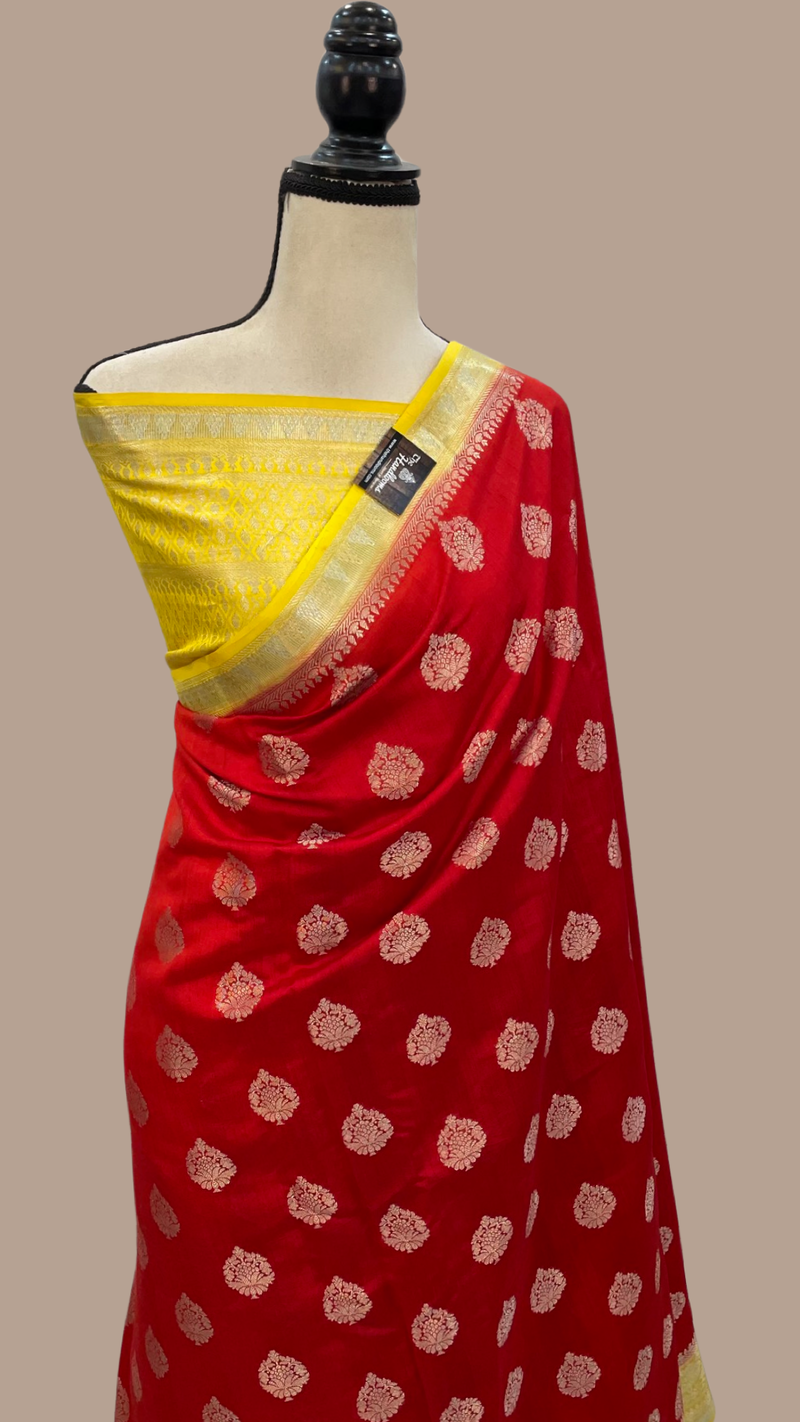 Pure Chiniya Silk Handloom Banarasi Saree - The Handlooms