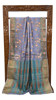 Tussar Silk Handloom Banarasi Saree With Chikankari - The Handlooms