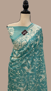 Tussar Silk Handloom Banarasi Saree With Chikankari - The Handlooms