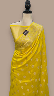 Pure Dupion Silk Banarasi Saree - Gold Zari - The Handlooms