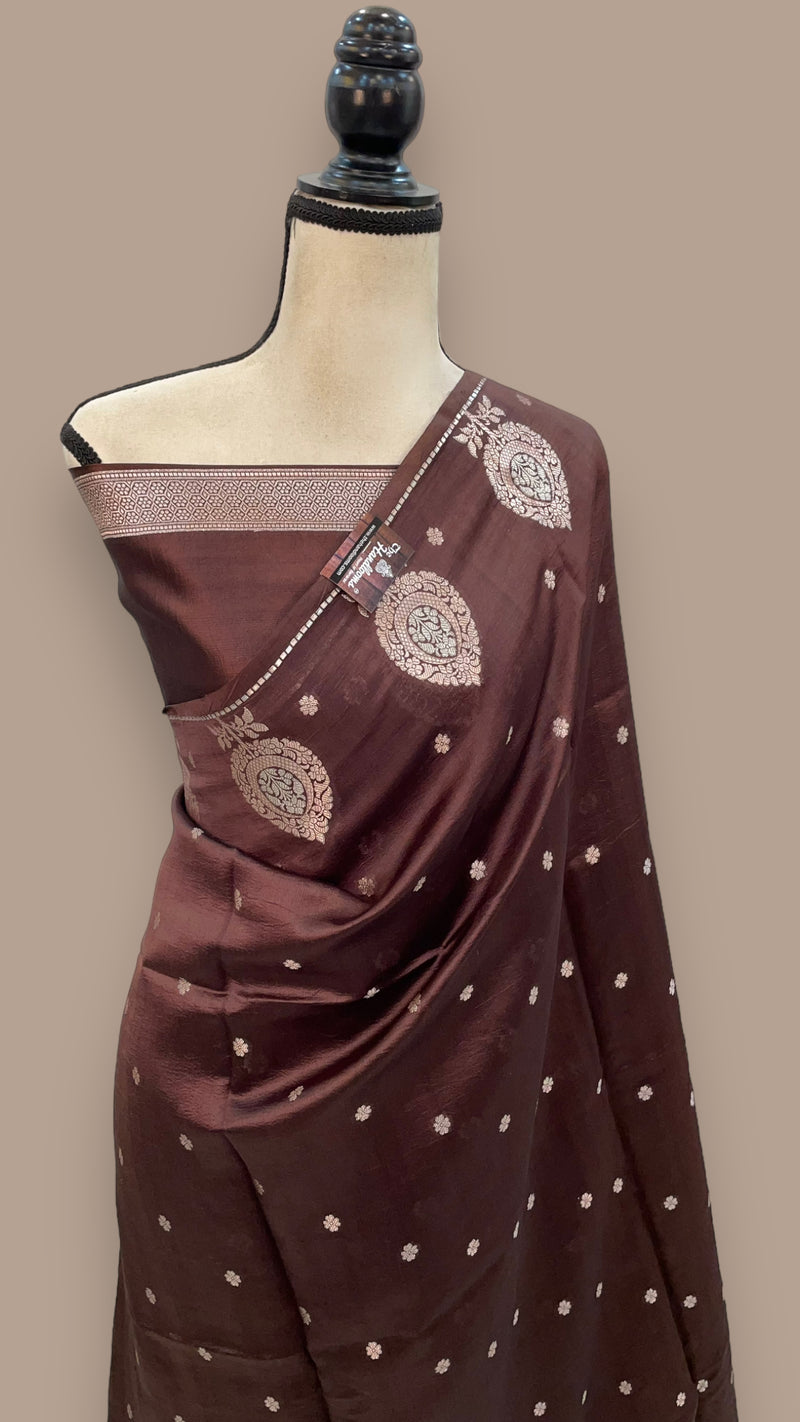 Pure Mango Silk Banarasi Handloom Saree - The Handlooms