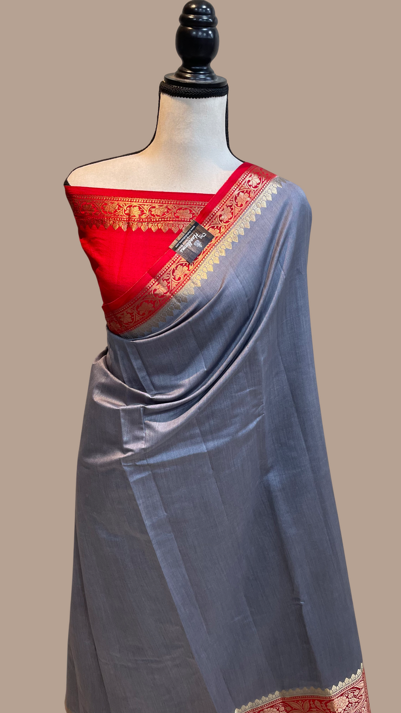 Pure Chiniya Silk Khaddi Handloom Banarasi Saree - The Handlooms