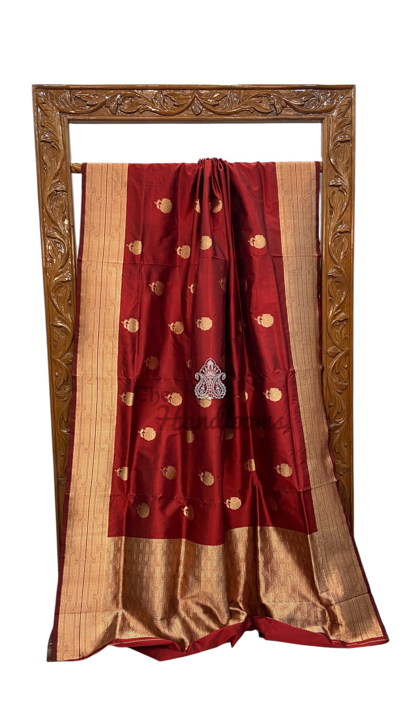 Pure Katan Silk Banarasi Handloom Saree - All Over Kadua Motifs