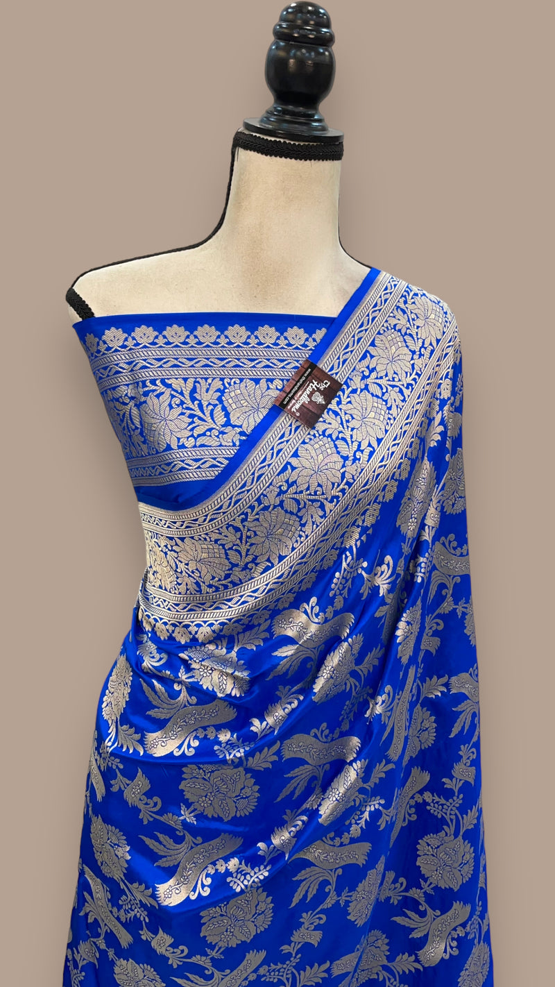 Pure Katan Silk Banarasi Handloom Saree - All Over Jaal Work - The Handlooms