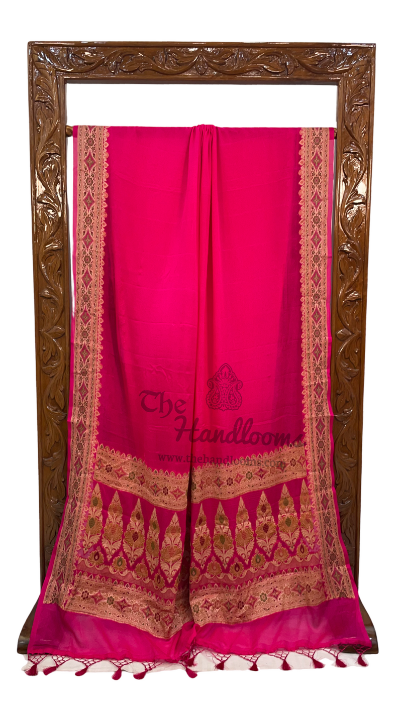 Pure Chiffon Khaddi Banarasi Saree - The Handlooms