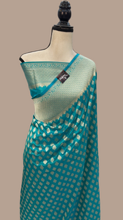 Pure Katan Silk Banarasi Handloom Saree - All Over Jaal Work - The Handlooms