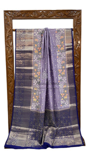 Pure Chiniya Silk Handloom Banarasi Saree with Chikankari - The Handlooms
