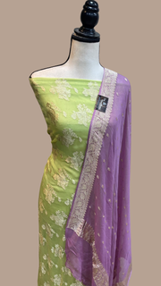 Pure Khaddi Georgette Banarasi Dress material - The Handlooms
