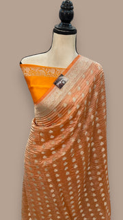 Pure Kora Tissue Crush Handloom Banarasi Saree - The Handlooms