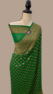 Khaddi Georgette Banarasi Saree -  Antique zari - The Handlooms