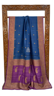 Tussar Georgette Handloom Banarasi Saree - All over kadua work - The Handlooms