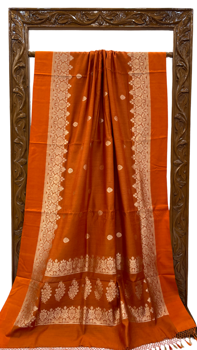 Pure Moonga Khaddi Handloom Banarasi Saree - The Handlooms