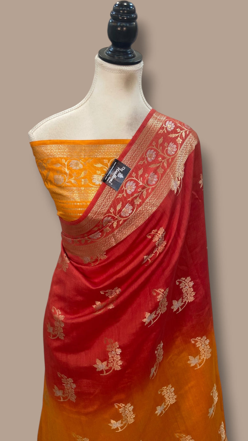Pure Mango Silk Banarasi Handloom Saree