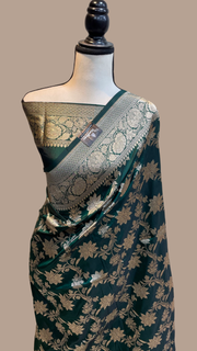 Pure Katan Silk Banarasi Handloom Saree - All Over Jaal Work - The Handlooms