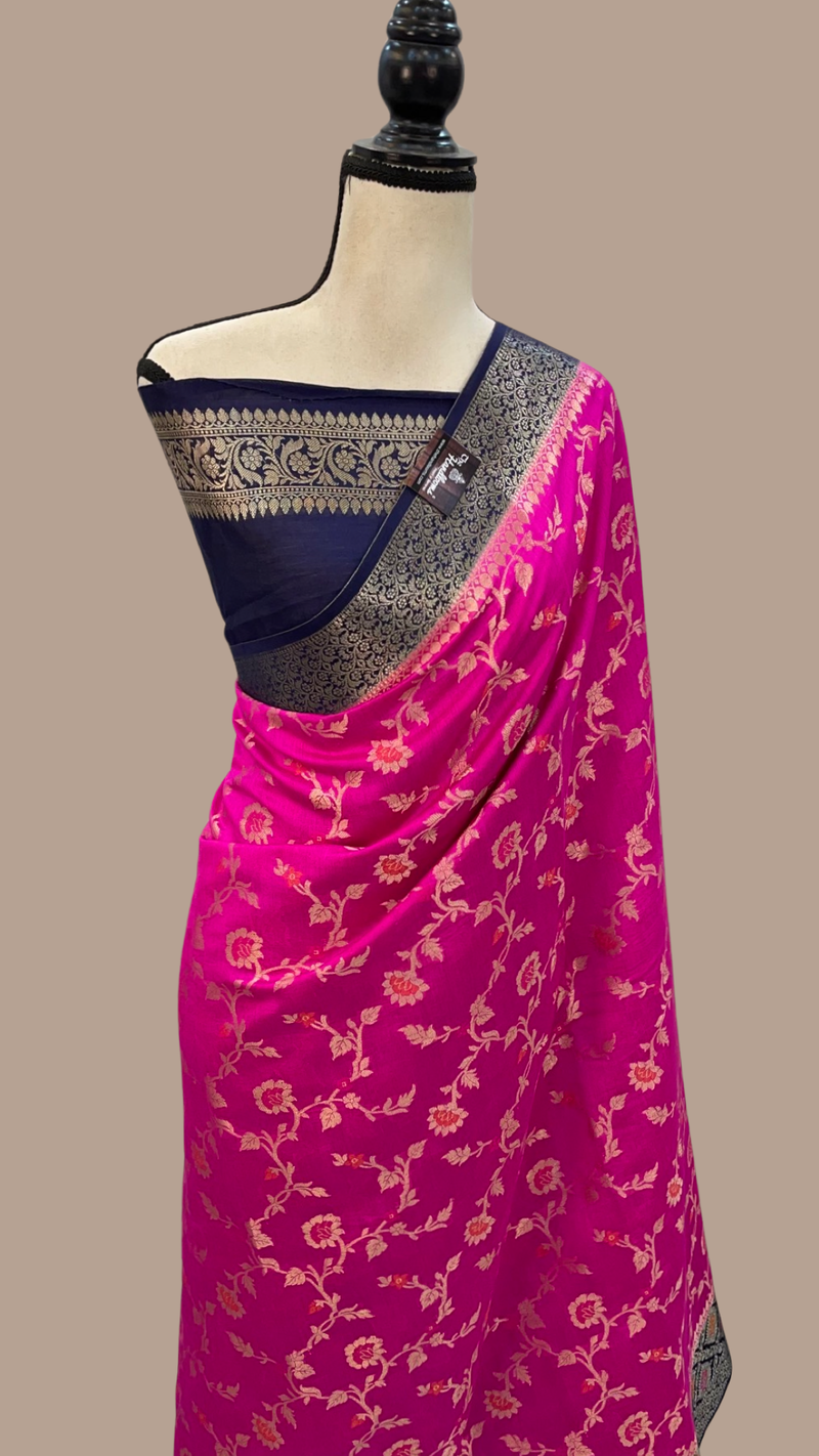 Pure Chiniya Silk Handloom Banarasi Saree - The Handlooms