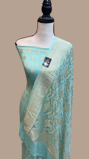Pure Khaddi Georgette Banarasi Dress material - The Handlooms