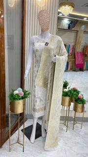 Khaddi Georgette Handlooms Banarasi Dress material - The Handlooms