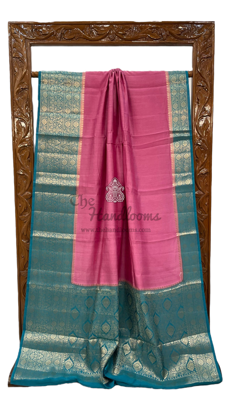 Pink Pure Chiniya Silk Handloom Banarasi Saree - The Handlooms
