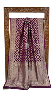 Pure Katan Silk Banarasi Handloom Saree - All Over Jaal Work - The Handlooms