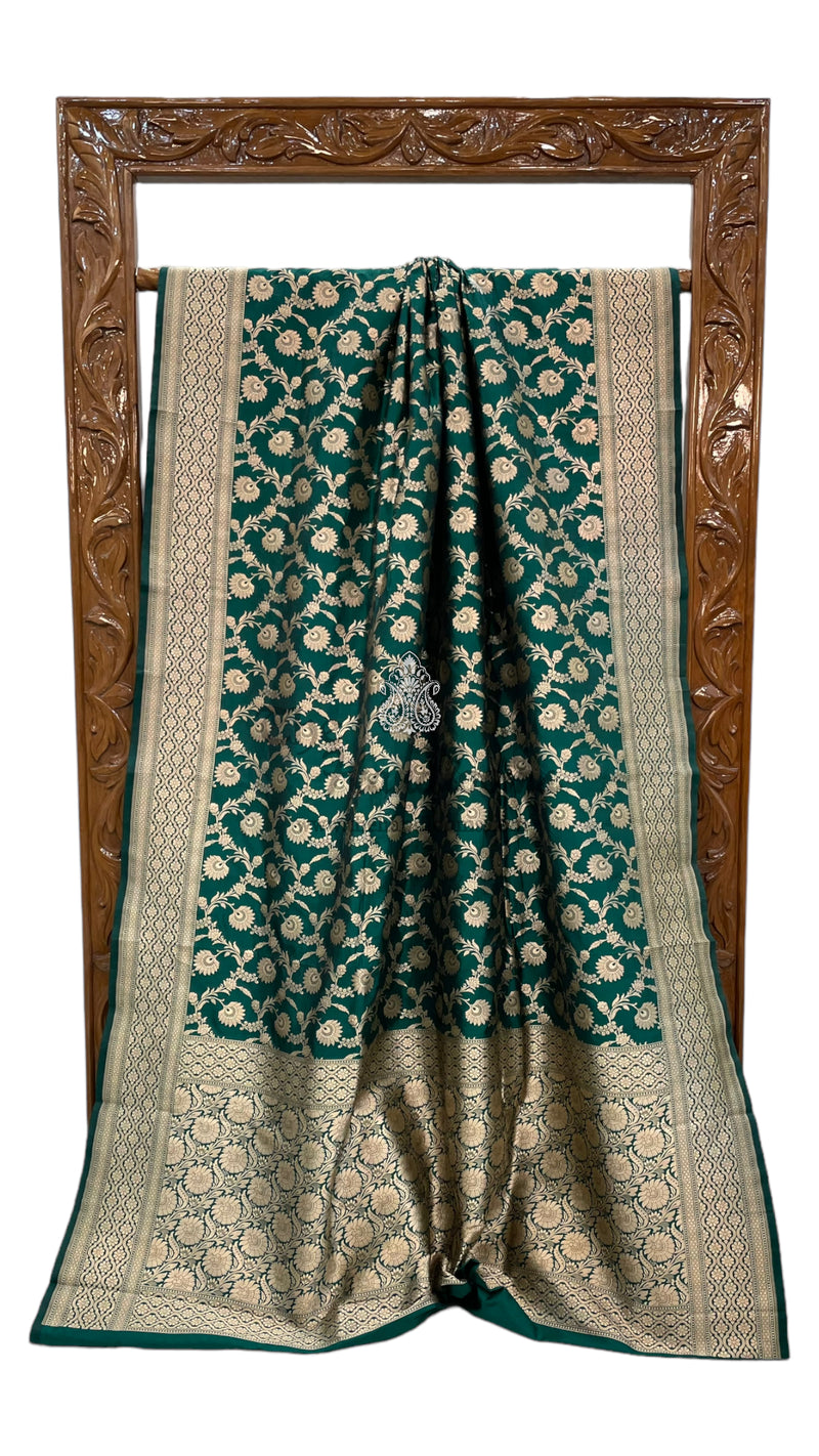 Pure Katan Silk Banarasi Handloom Saree - All over Jaal work - The Handlooms