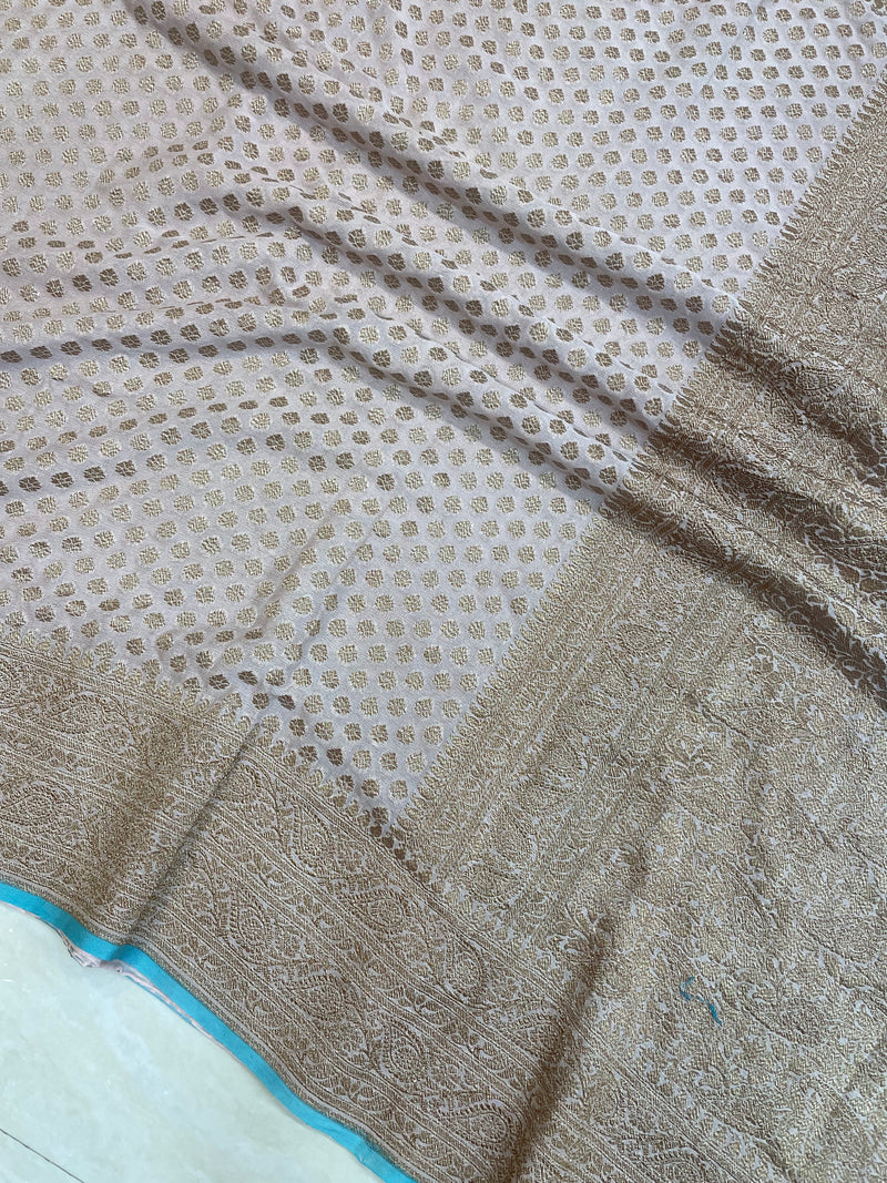 Khaddi Georgette Banarasi Saree -  Antique zari - The Handlooms